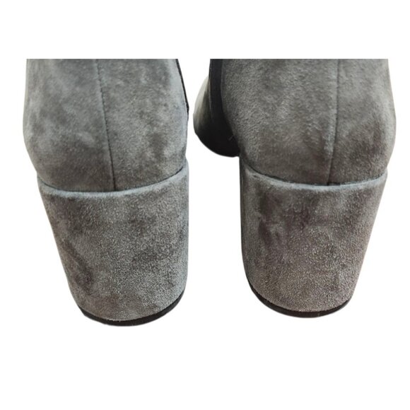 Vince Gray Suede Ankle Boots Women’s Size 9M EUR 39 Block Heel Zip Booties - Picture 9 of 14